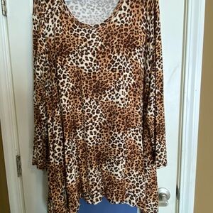ODDY Leopard Print Tunic Top